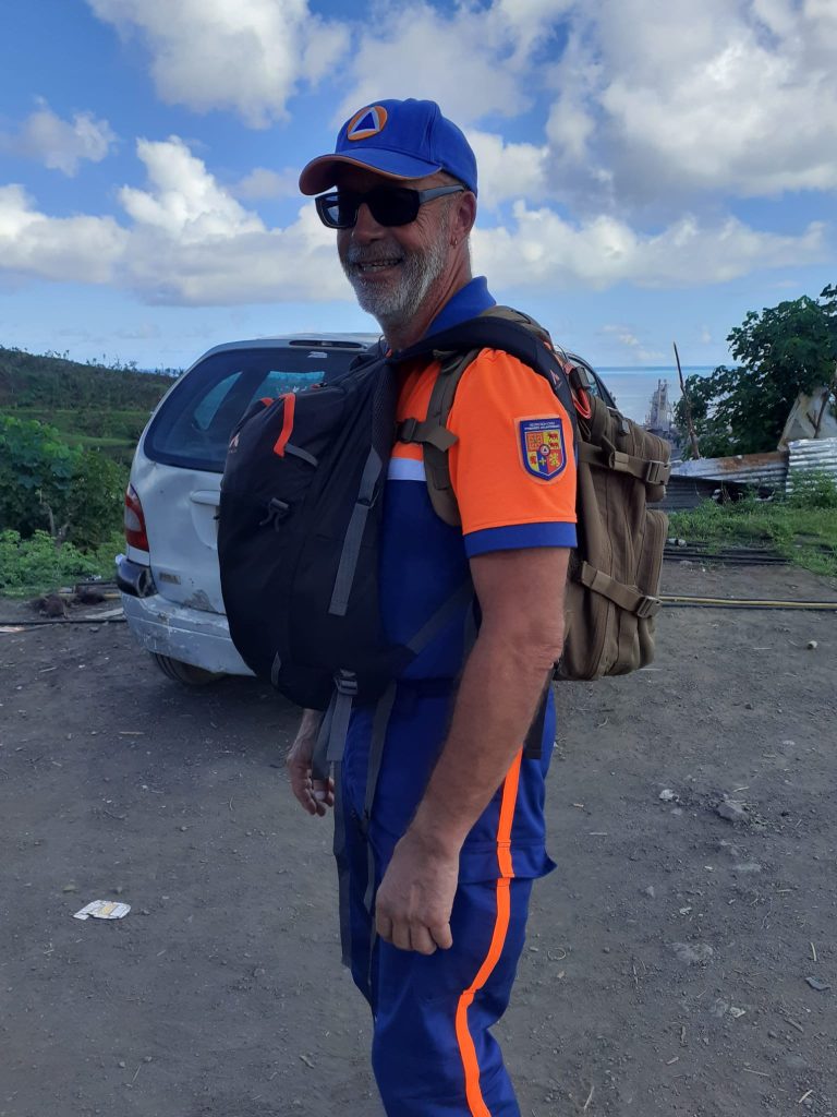 alt = bénévole Jean-Pierre à Mayotte pour la mobilisation de la Protection Civile